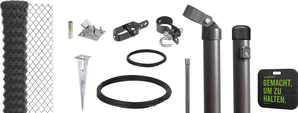 Alberts 690977 Maschendrahtzaun als Zaun-Komplettset, mit Produktbild 