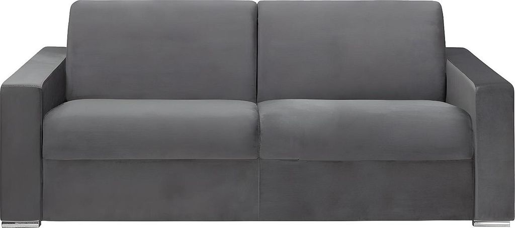 CALITO 4-Sitzer Schlafsofa in Velours - Farbe Anthrazit - Bett 160 cm - Matratze 14 cm