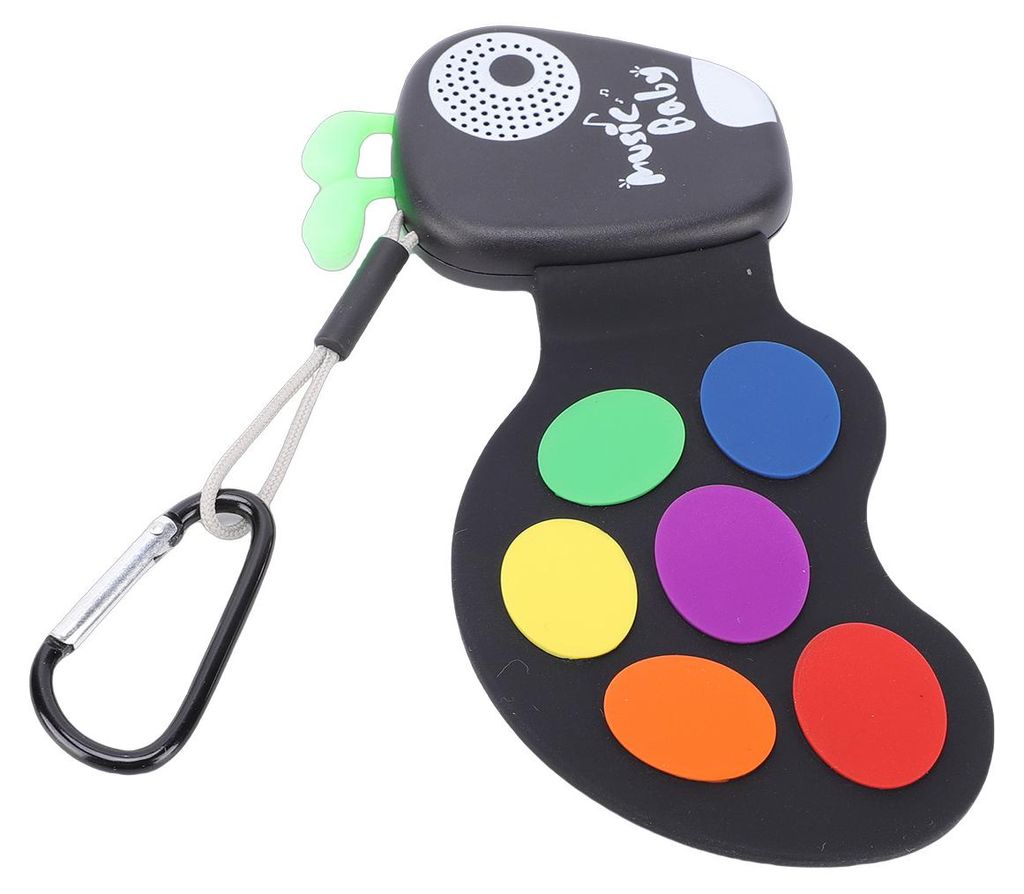 Mini-Elektronisches Schlagzeug – faltbares, tragbares Silikon-Keyboard als Schlüsselanhänger mit Soundchips für Kinder und Erwachsene zum Musi...