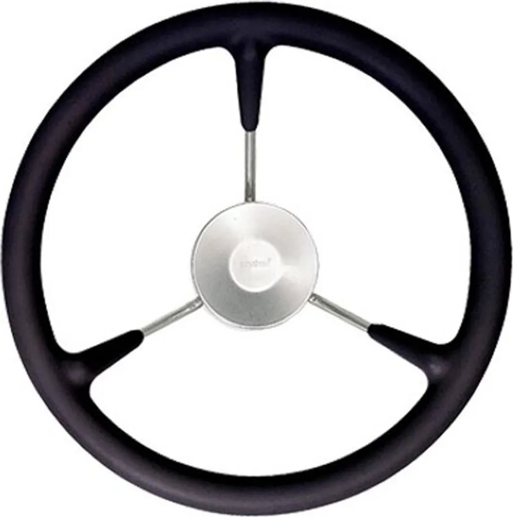 Roue de gouvernail en inox Ø380mm VETUS avec bordure noire KS38Z marine