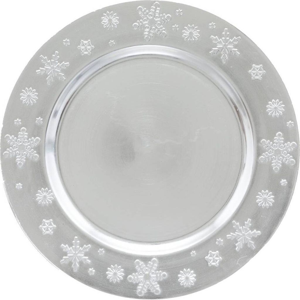 Platzteller "Colorama de Noël" D 33 cm Motiv Schneeflocke silber