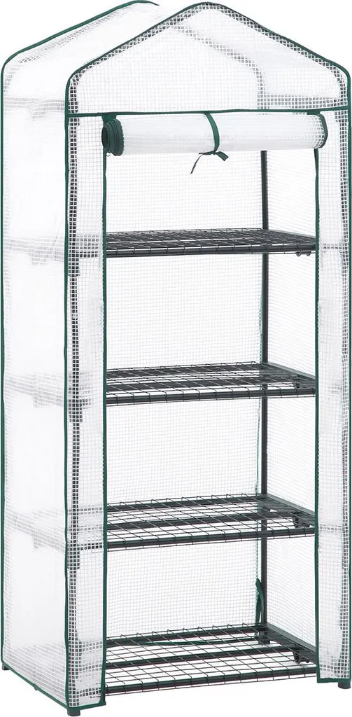 Serre tunnel 158cm de haut avec structure robuste et 4 étagères amovibles