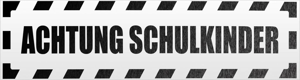 Kiwistar Achtung Schulkinder gestreift Magnetschild Schild magnetisch - 45cm Schwarz - reflektierend - Magnetfolie für Auto PKW Kfz