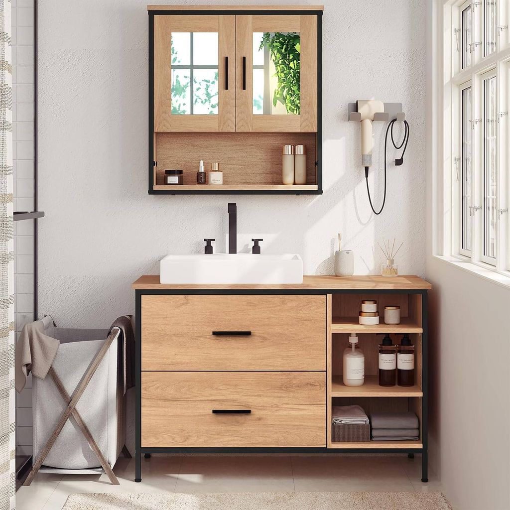 EUGAD Waschbeckenunterschrank, Badezimmerschrank mit 2 Produktbild 7