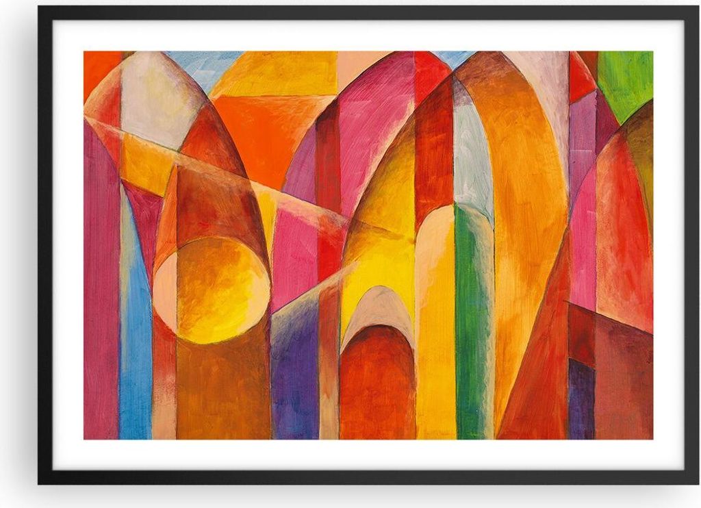 Gerahmtes Poster - Schwarzer Rahmen - Abstraktion modern - 70x50 cm - Wand Bild - Wanddeko - Wandbilder - Kunstposter - Wandposter - Bilderrahmen -...
