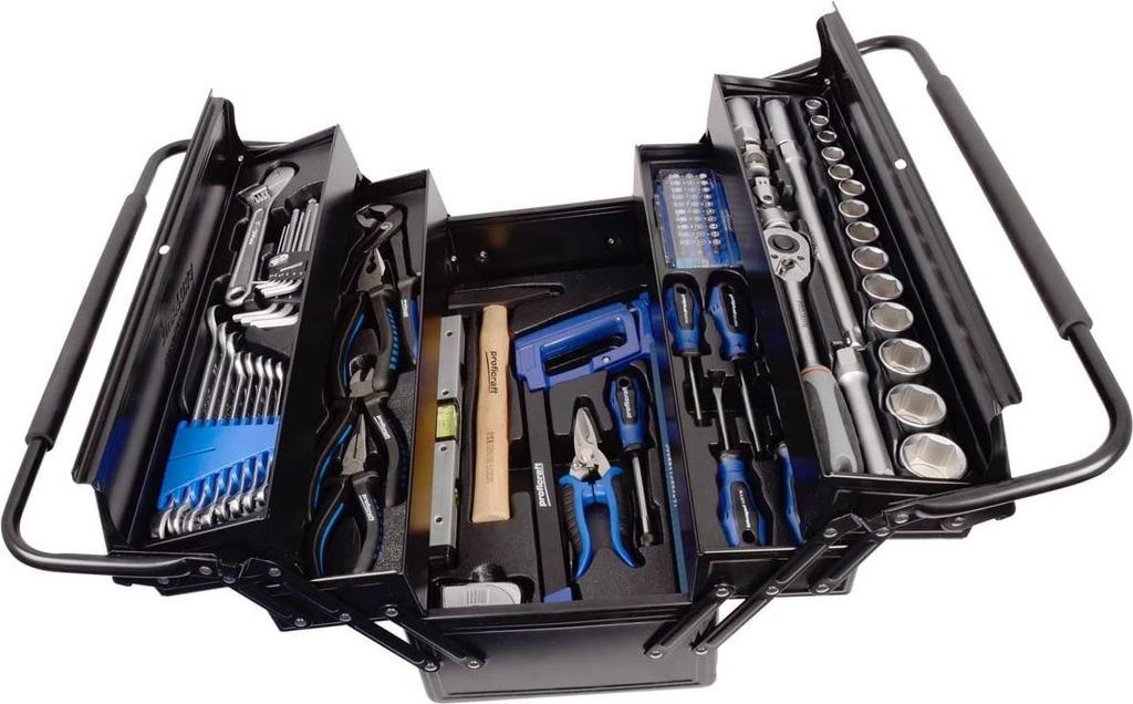 Projahn 8688 Werkzeugbox PROFICRAFT Metallkoffer inkl. Universal Werkzeug