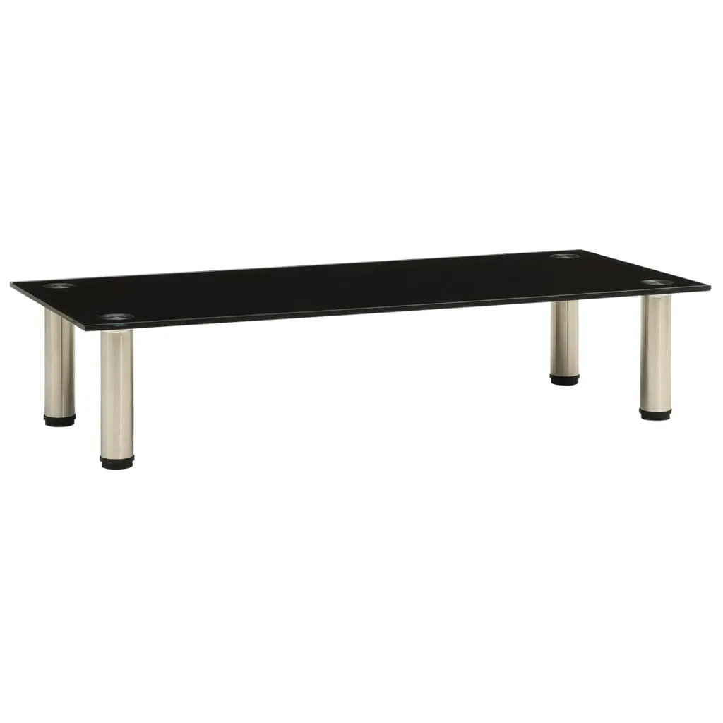 Table TV vidaXL verre trempé noir 80 cm design robuste et élégant