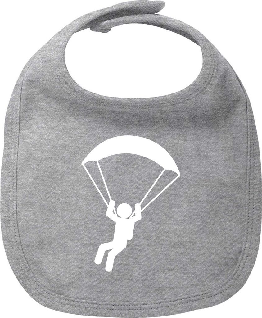 Huuraa Baby Lätzchen Paragliding Gleitschirmfliegen Heather Grey Klettverschluss Baumwolle Latz Geschenkidee