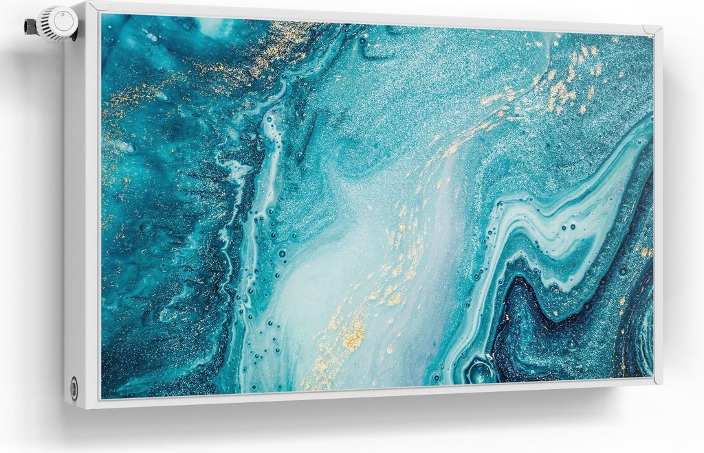 DEQORI Magnetmatte Heizung beschreibbar 100x60 cm 'Meer aus Marmor' Magnetfolie