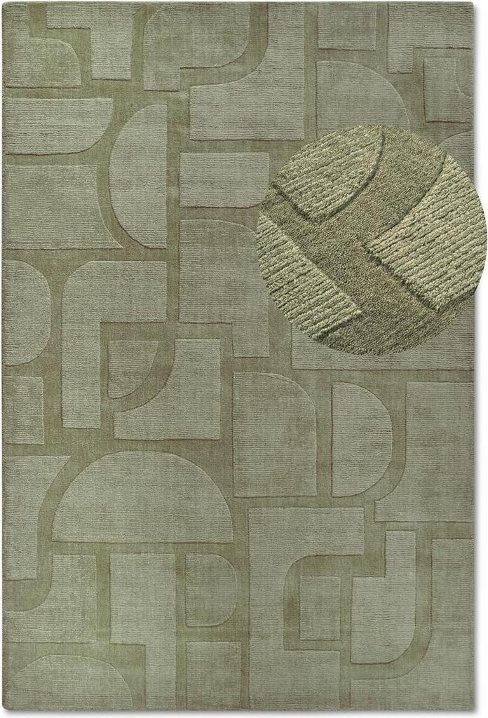 Wohnzimmerteppich mit geometrischem Muster, handgewebte Wolle, authentisches ALEXIS-Design