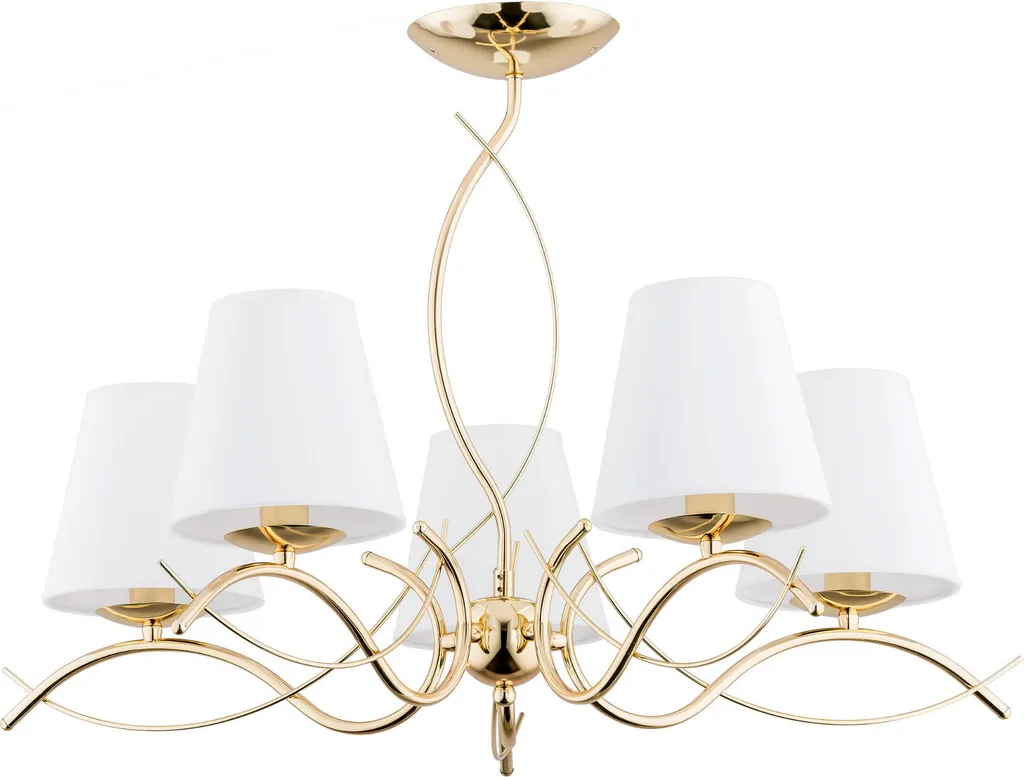Lustre Monza Alfa doré et blanc 5 x E14, luminaire en métal 47x70 cm