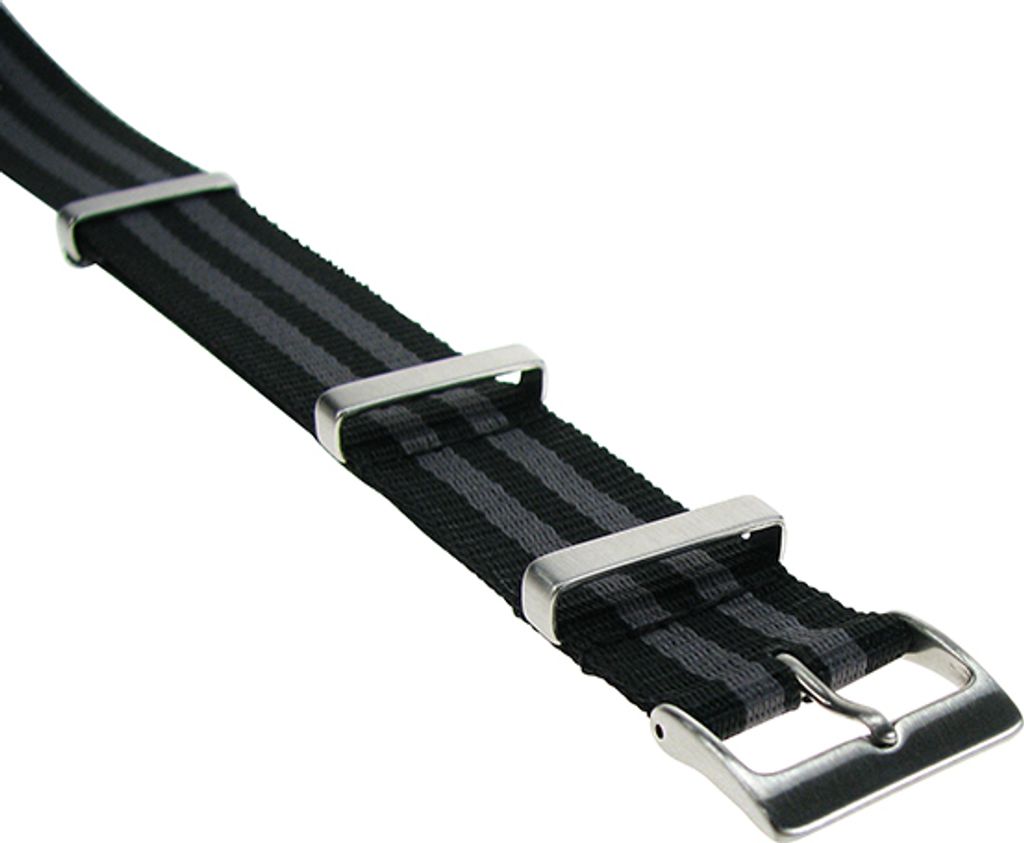 SELVA Nylonband schwarz-grau gestreift, 20mm