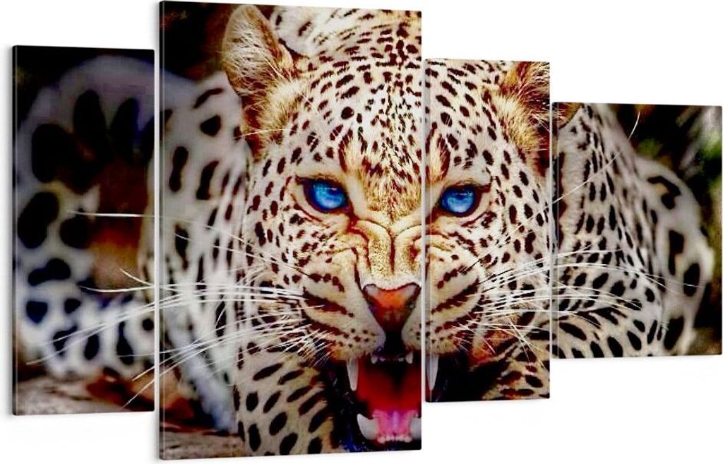 Bild auf Leinwand - Leinwandbild - Panther Tier - 120x70cm - Wand Bild - Wanddeko - Wandbilder - Leinwanddruck - Bilder - Kunstdruck - Wanddekorati...