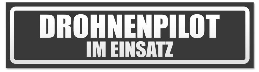 Kiwistar - Autoaufkleber - Dunkelgrau - 45 x 12 cm - Drohnenpilot Im Einsatz invertiert - Hinweis Aufkleber Sticker für Auto, Kfz, Fahrrad, PKW, LKW