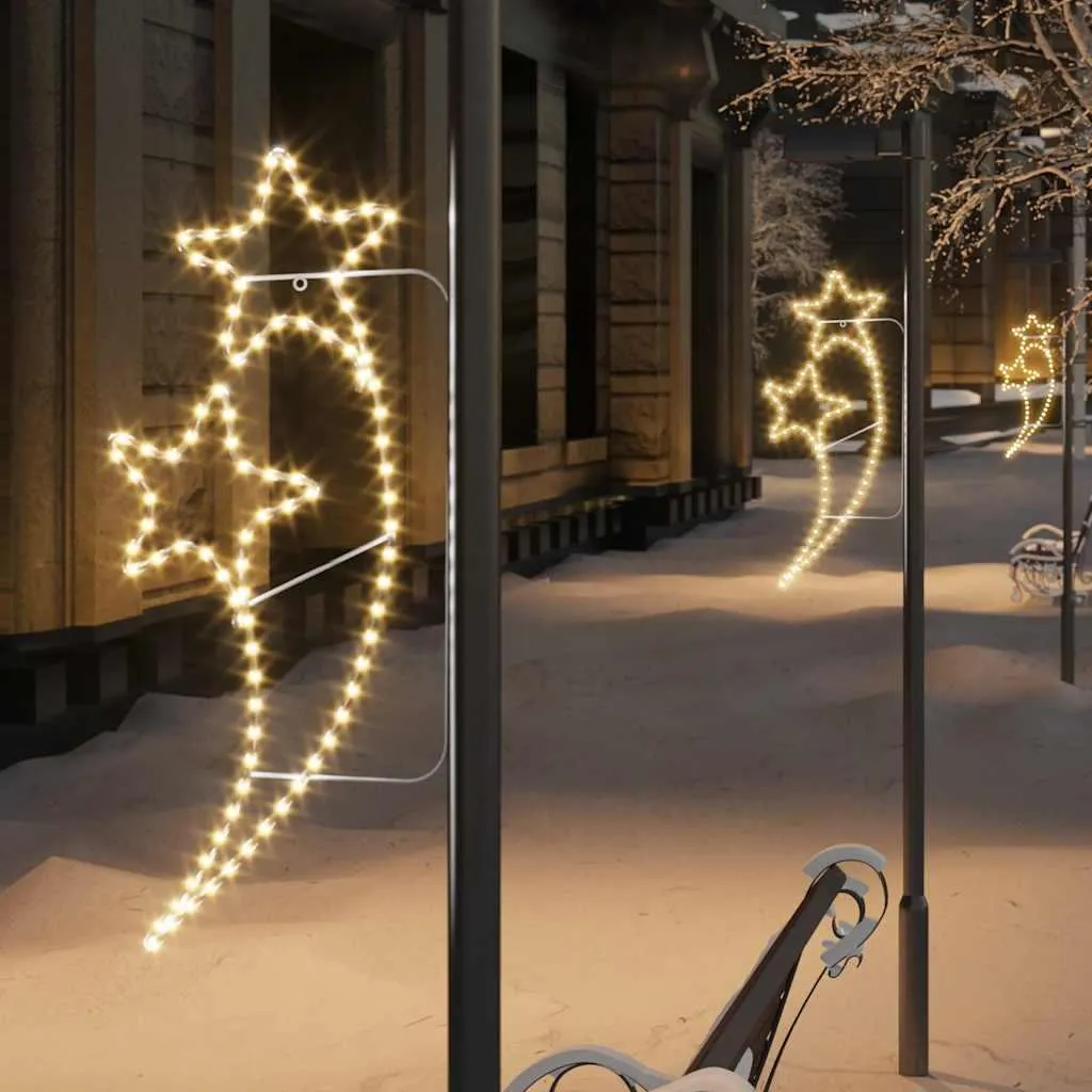 Décoration Lumineuse Étoiles de Noël Blanc Chaud - Structure 125 cm