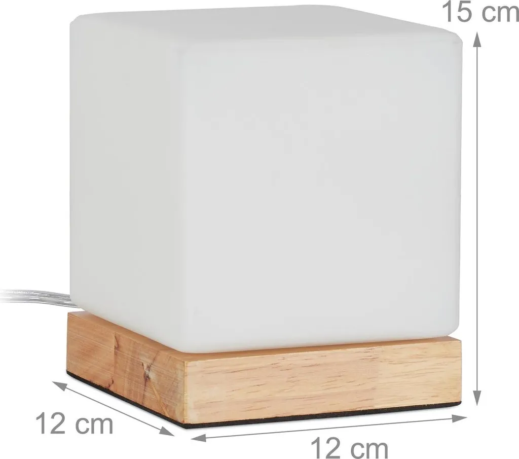 Lampe de table en forme de cube - Luminaire LED design géométrique chic