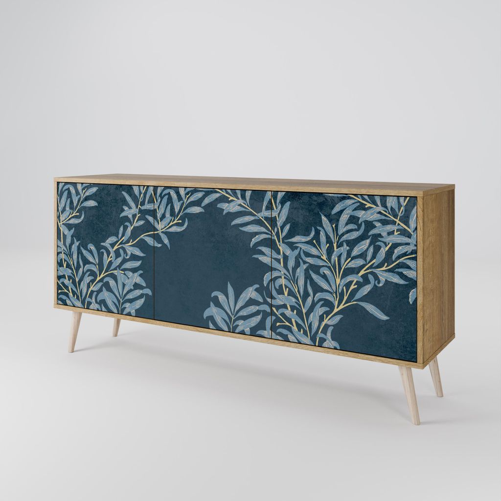 Spacerebels Kommode mit 3 Türen - Sideboard Komodenschrank - Highboard - Kleiderschrank Möbel - Wohnzimmer Schlafzimmer - 57,5×111×42 (HxBxT)