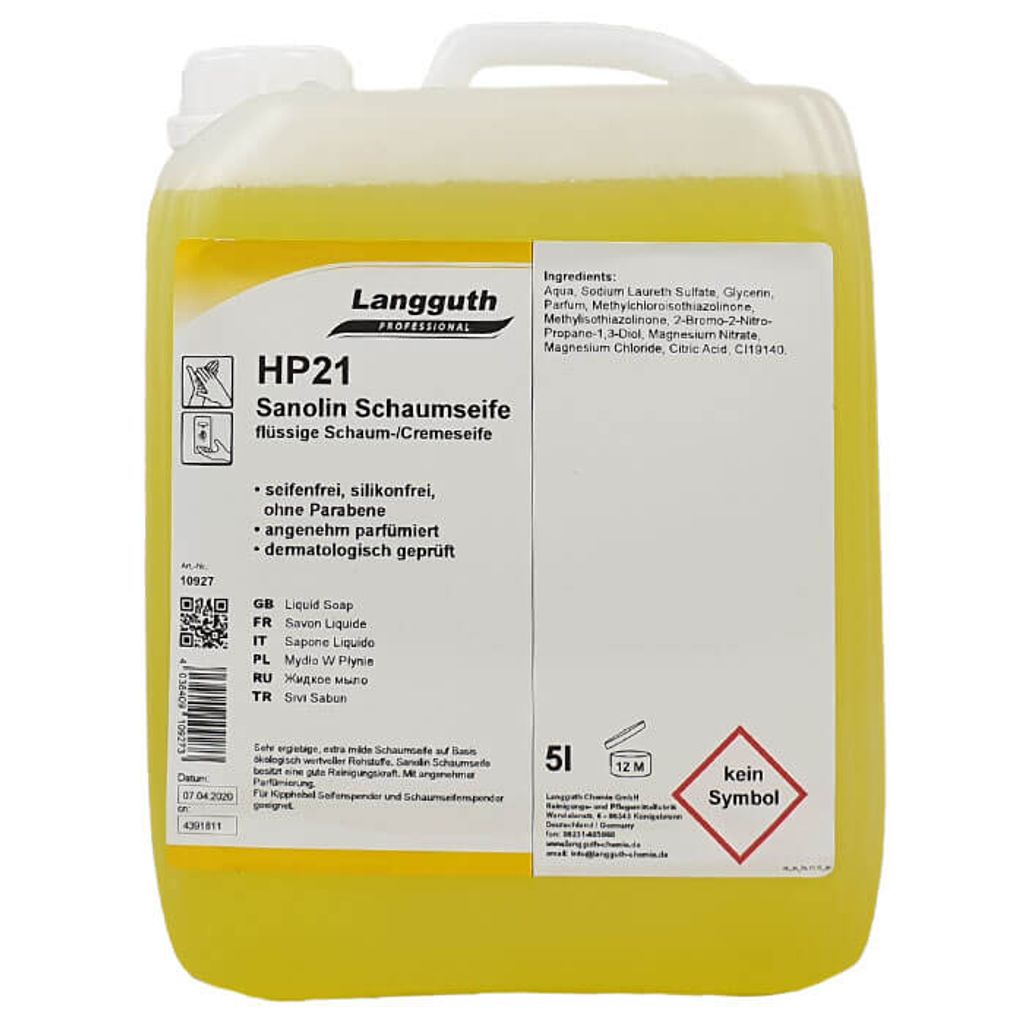 Langguth HP21 Sanolin Schaumseife 5l Produktbild 
