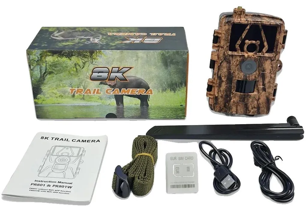 Caméra de surveillance de la faune 8K PR-801 EUR avec vision nocturne