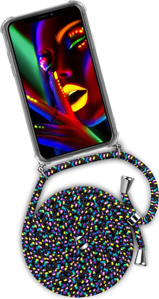 TWIST-Case + TWIST-Cord für iPhone X / iPhone Xs, Farbe:Night Fever (Silber)