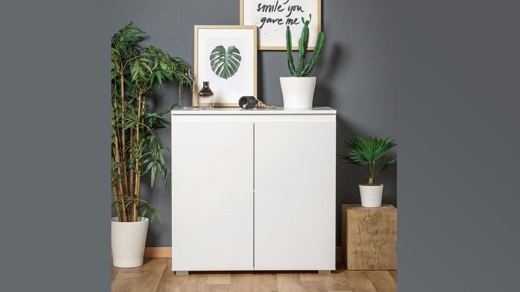 Kommode BLANC 2-türig weiß 80x80 cm Produktbild 