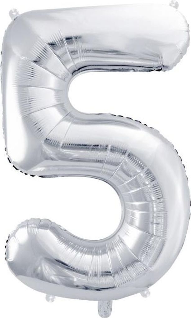 Ziffernballon Zahlenballon Geburtstag Ziffern Silvester Silber - 5