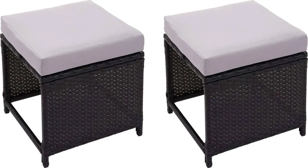 Set Luxury Sgabelli Poly Rattan HWC-G16 Nero e Grigio Chiaro