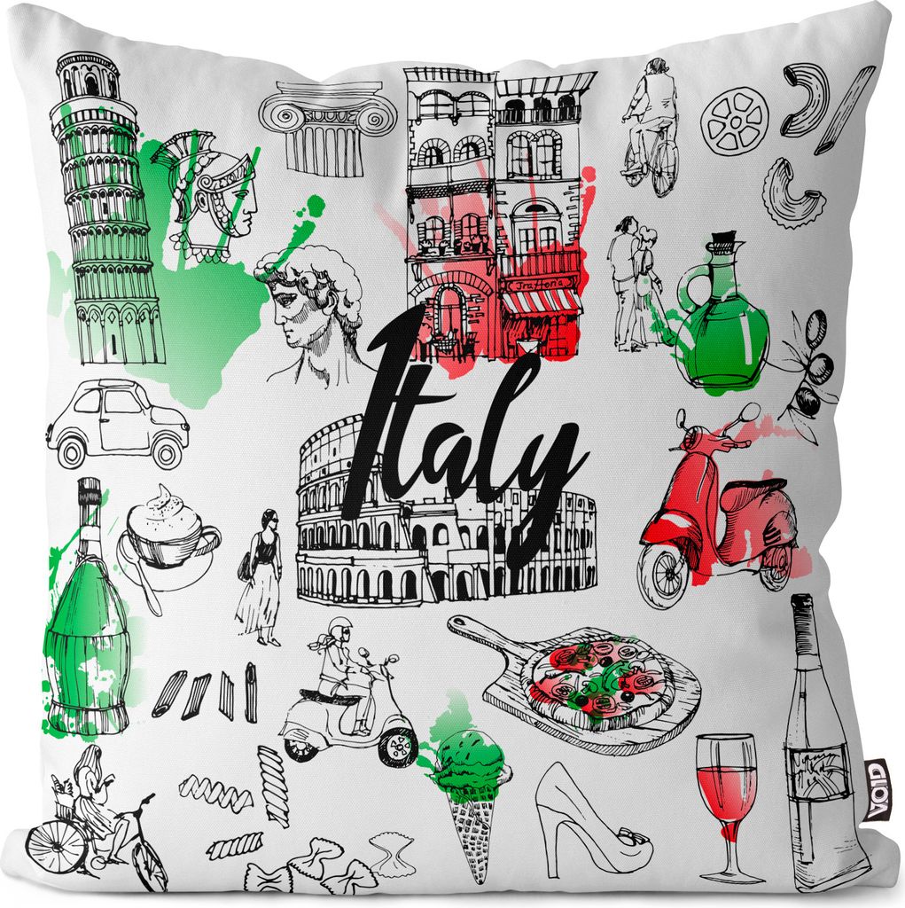 VOID Italy Italien Kolosseum Pisa Kissenbezug Kissenhülle Sofakissen Kissen Deko Outdoor-Kissen Dekokissen