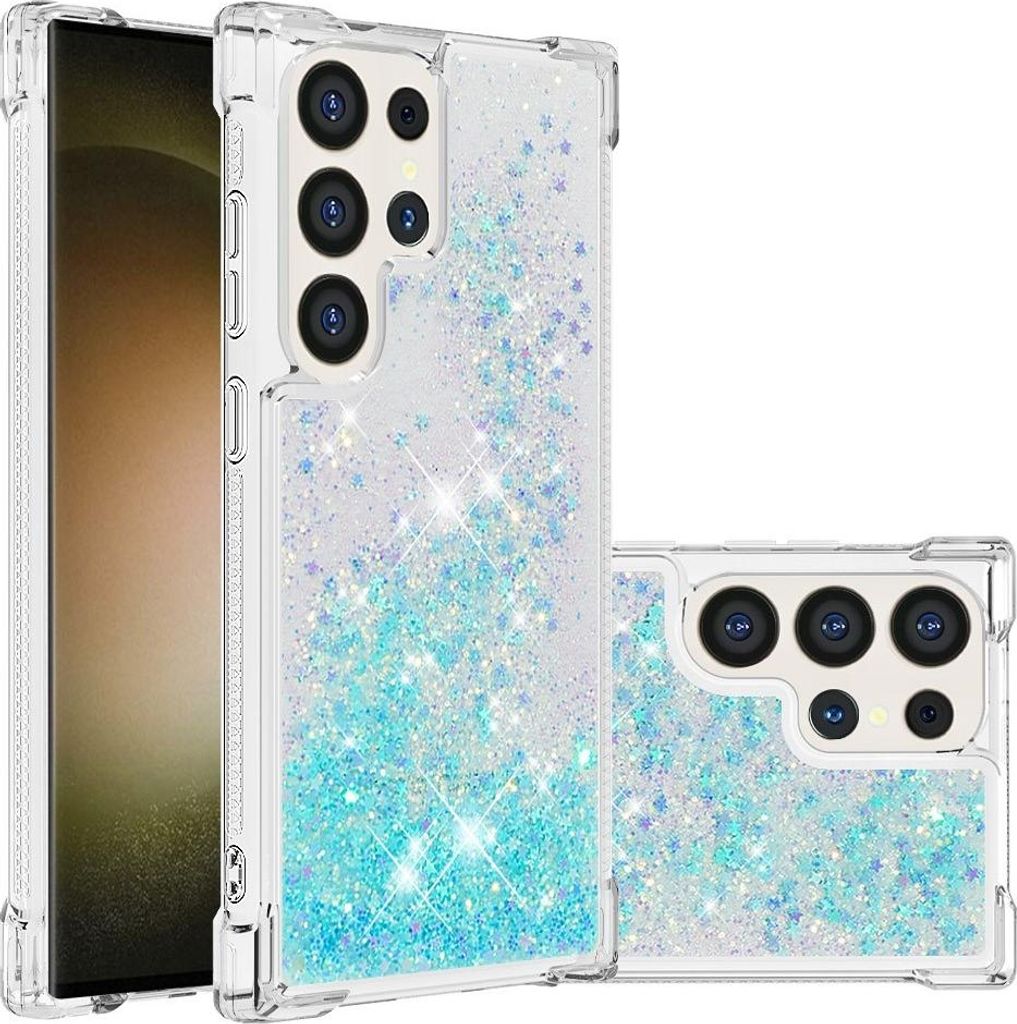 Samsung Galaxy S25 Ultra Hülle - Coverup Liquid Glitzer Back Cover - Hellblau