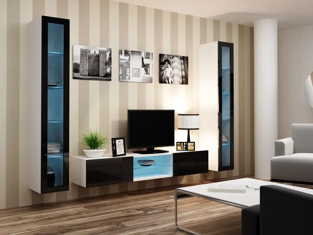 Vitrine Murale Blanche VIGO180 Solution de Rangement Verticale et Design - 8