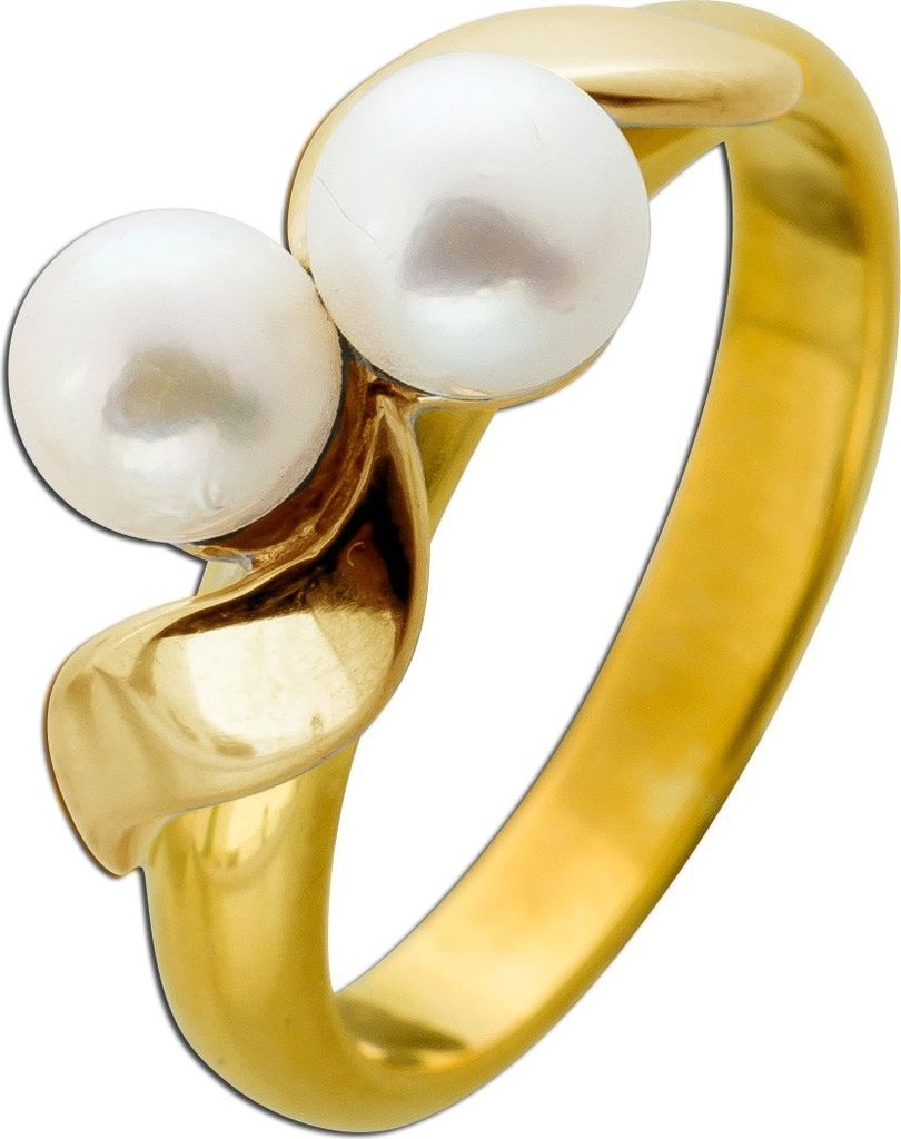 Perlenring Gold 900 21 Karat Japanische Akoyaperlen 17