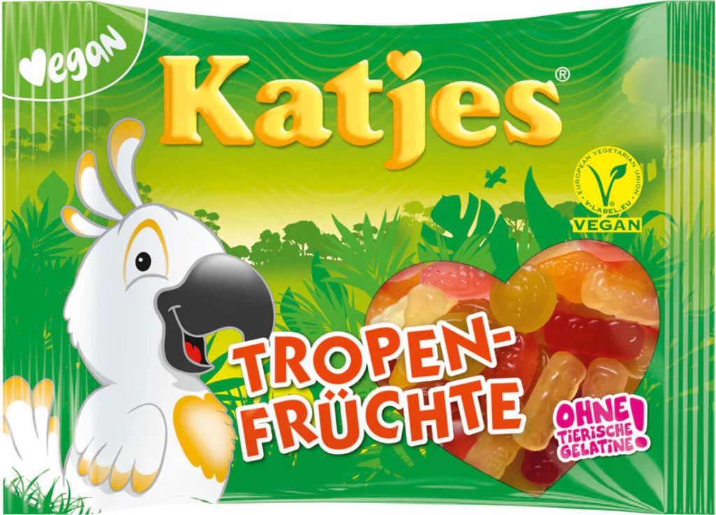Katjes Fruchtgummi mit Fruchtaft und Mangomark Tropen Früchte 200g