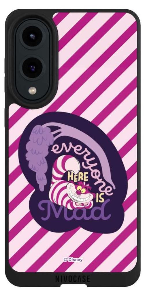 NIVOCASE Handyhülle für Samsung Galaxy S25 Edge Hülle NIVOpure Case Schwarz Alice im Wunderland Disney Grinsekatze