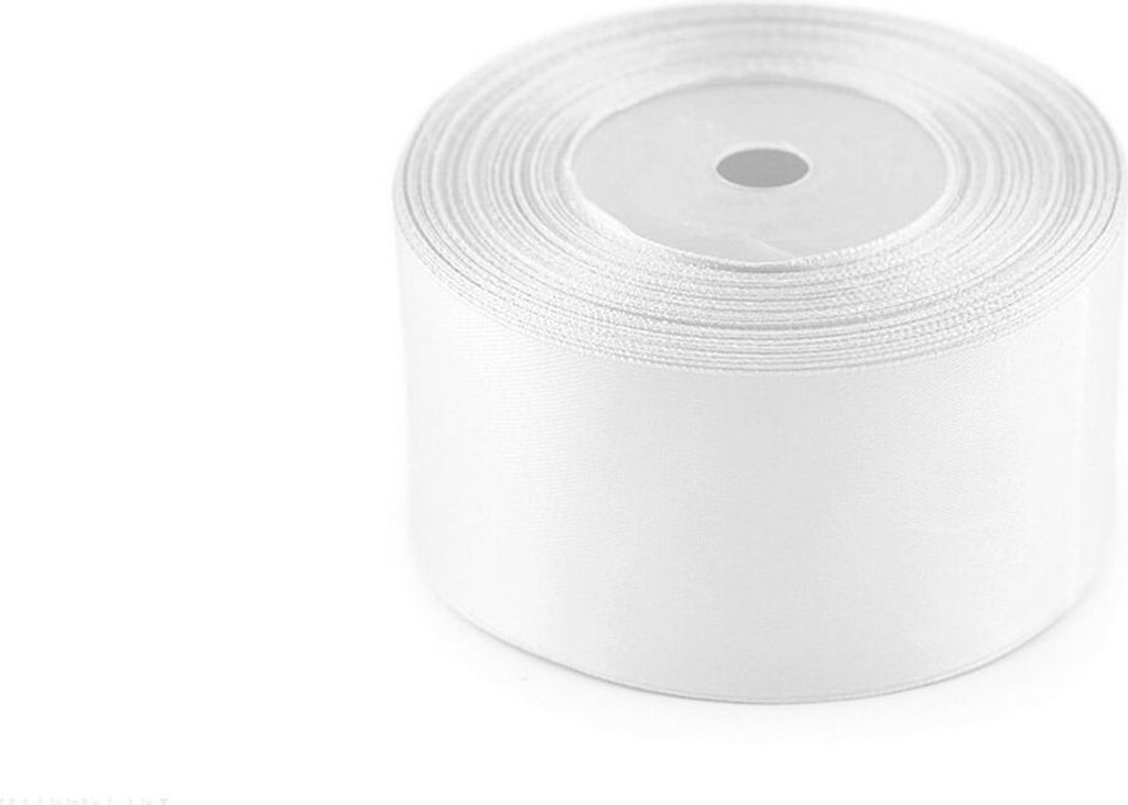 Satinband 50mm x 32m Rolle, Farbe:002 weiß Produktbild 