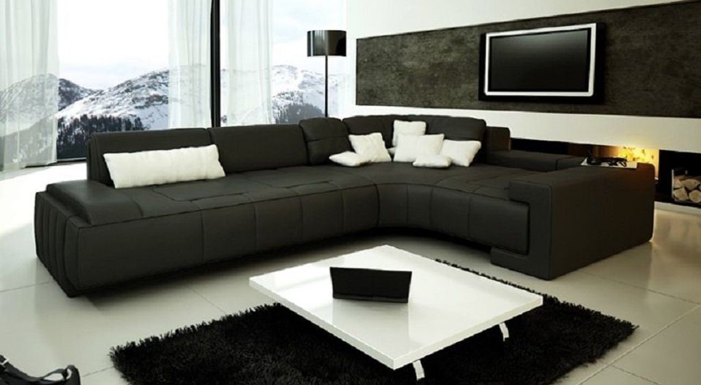 Wohnlandschaft Sofa L-Form Leder Couch