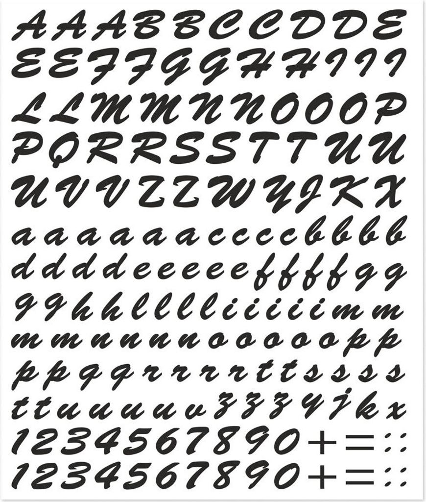 Kit Aufkleber Buchstaben Farbe Schwarz
