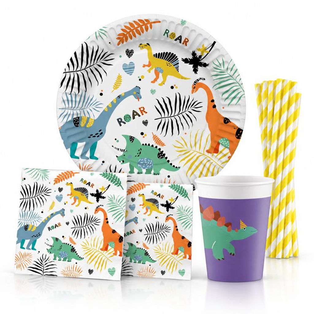 Partyset 48 tlg. Dinosaurier Party Deko Set Dino Produktbild 