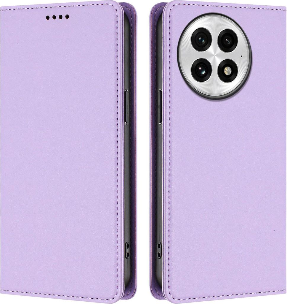 Handyhülle für OnePlus 13, Kunstleder Klapphülle Stoßfeste Magnetische Hülle mit Ständer Violett