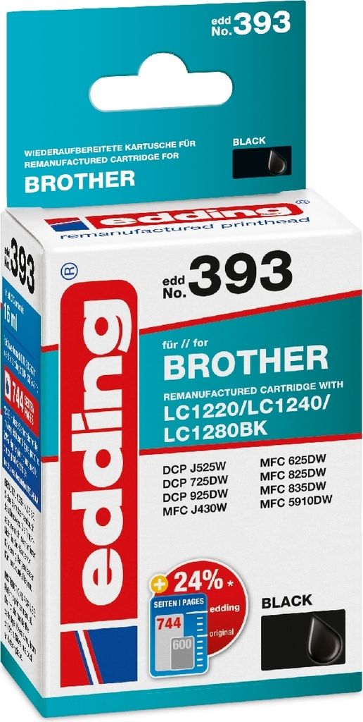 Druckerpatrone kompatibel mit Brother LC1240 black Packung mit 12 Stück