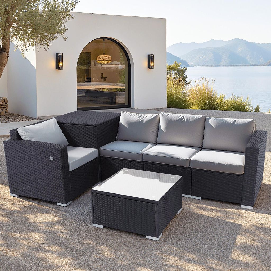HOMAVO Gartenlounge Set 4-Personen, Inklusive Beistelltisch Produktbild 