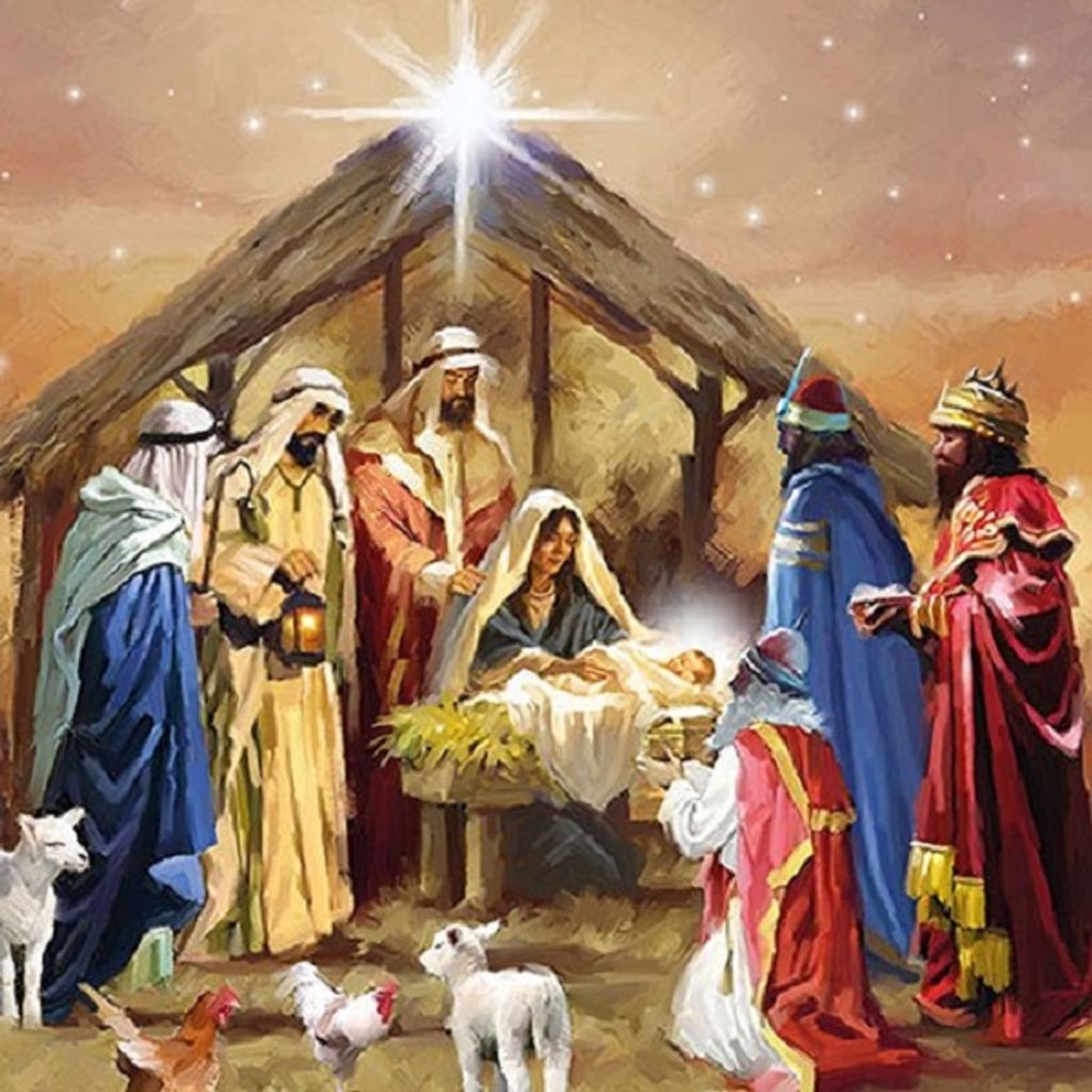 20 Servietten Nativity Collage - Christi Geburt 33x33cm Produktbild 