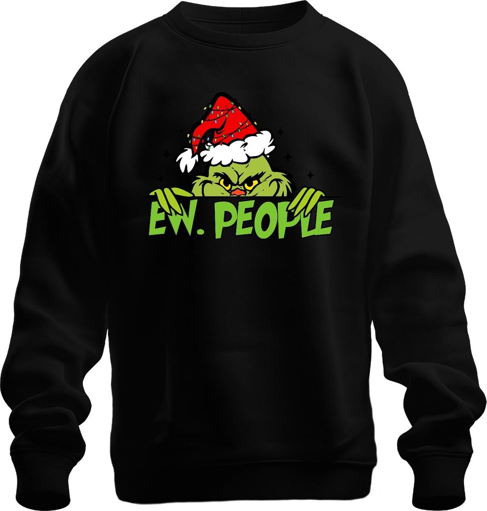 EW. PEOPLE Weihnachtsgrinch sarkastisch Weihnachten Geschenk Uni Sweatshirt Pullover, Schwarz, XL