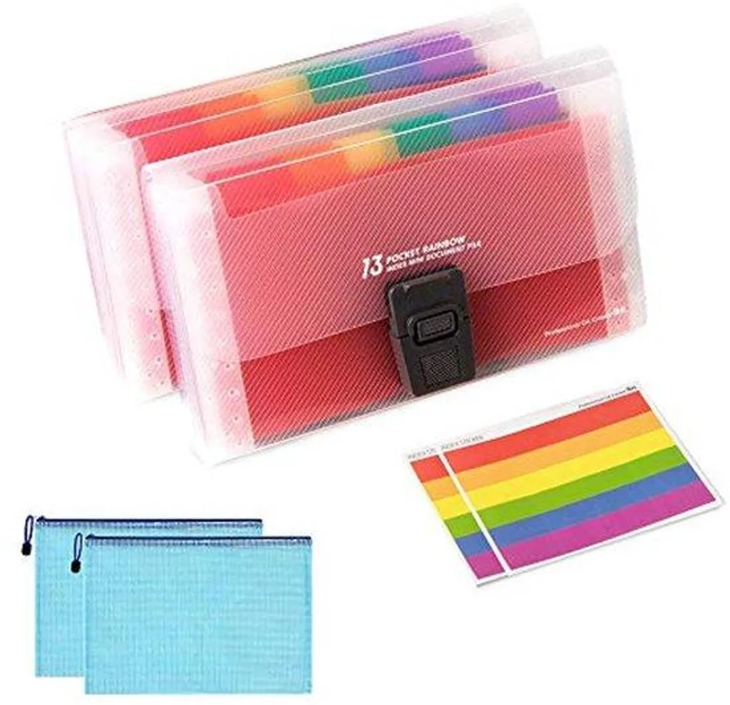Classeur extensible A6 portable avec fiches pour classement de reçus