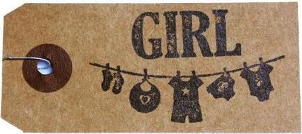 Kraft Etiketten + Holz Stempel 'Girl'