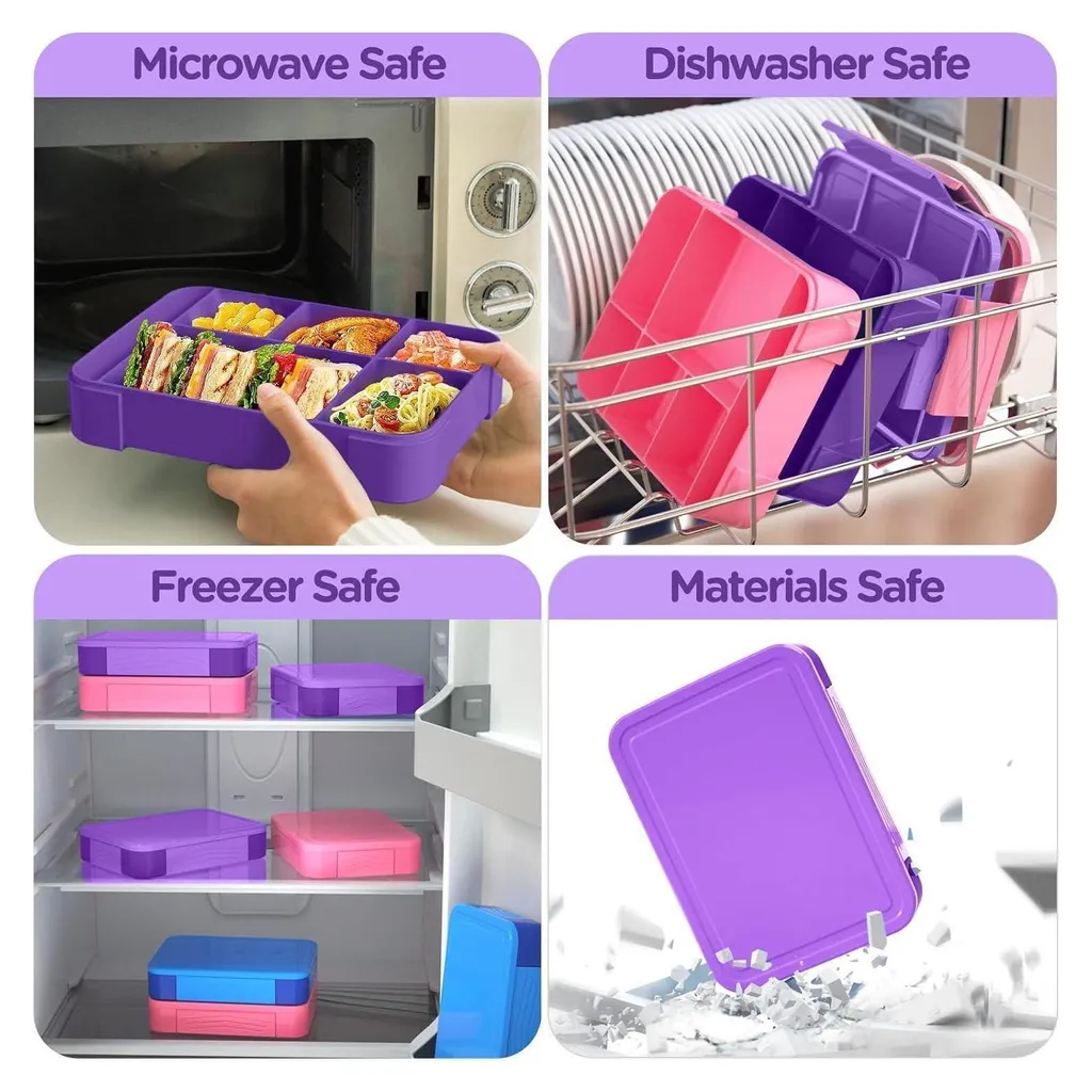 Bugucat Contenitore per il pranzo Bento da 1300 ml, con borsa, a prova