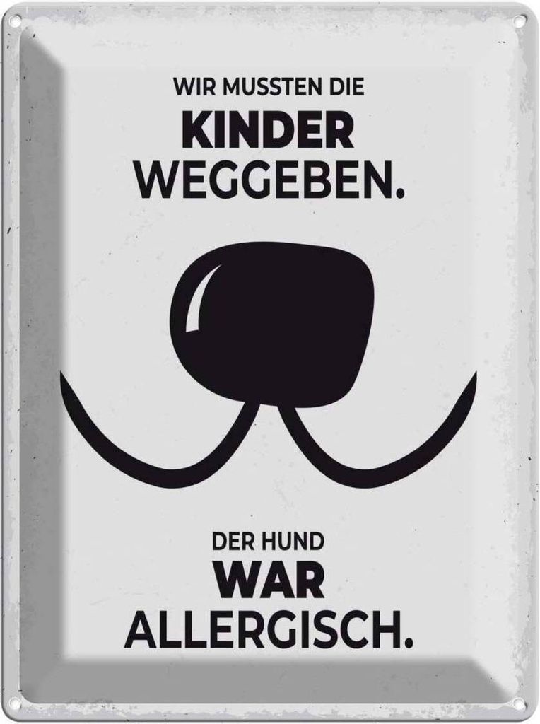 vianmo Blechschild 40x30 cm Hund Wir mussten Kinder Produktbild 
