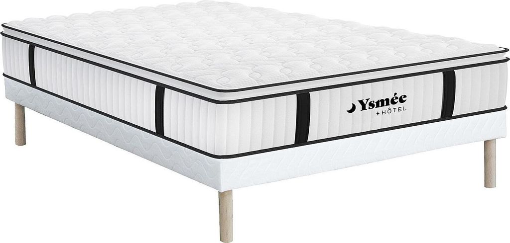 Set aus Lattenrost und feuerfester Matratze mit Taschenfedern und integriertem DELICE-Topper von YSMÉE HOTEL - 140 × 190 cm