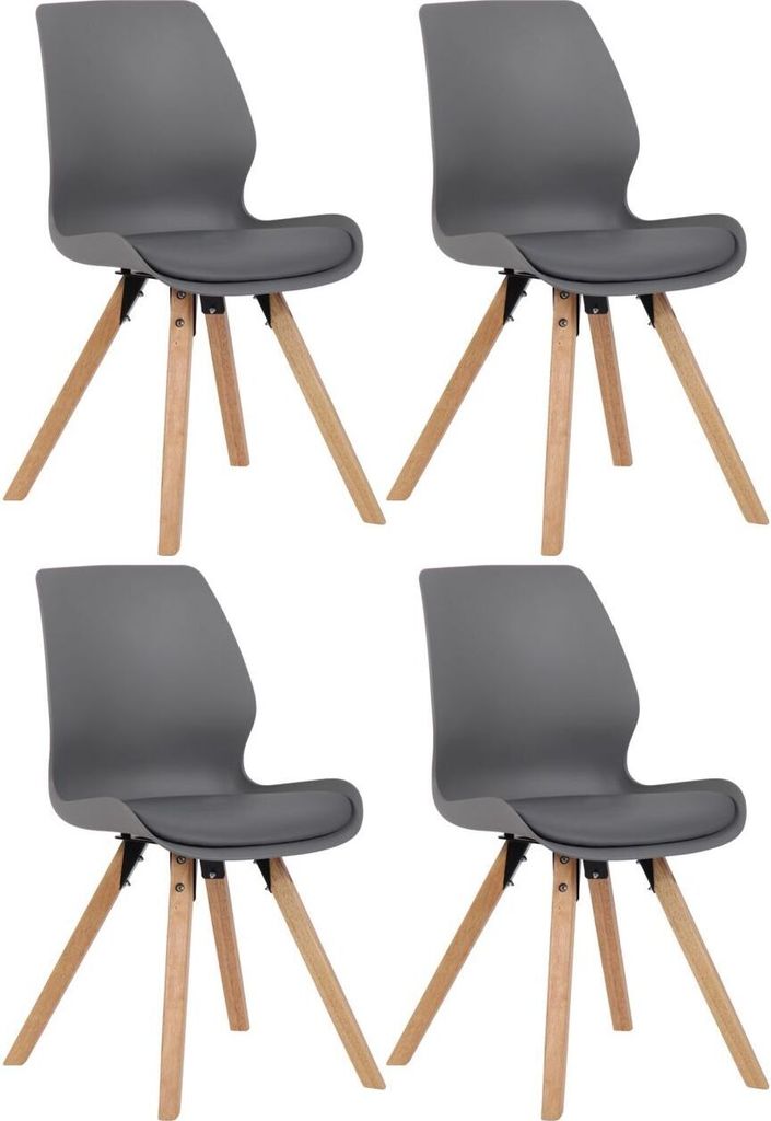 4er Set Stuhl Luna Kunststoff grau Produktbild 
