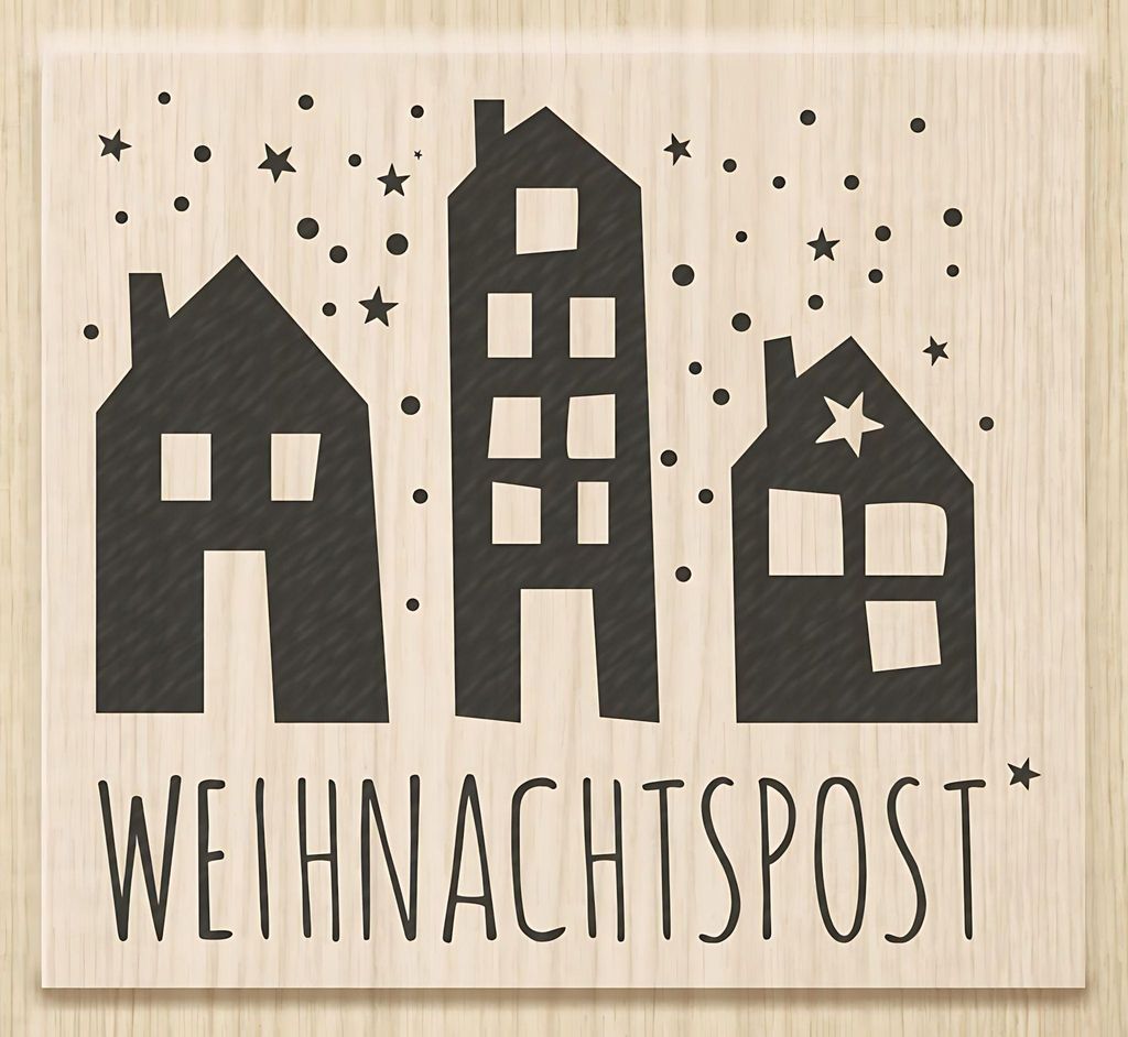 HEYDA 211800414 Stempel Weihnachten Weihnachtspost Holz Produktbild 