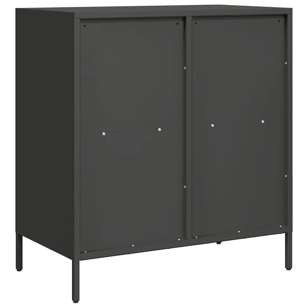 Mobile Buffet Nero 68x39 cm Acciaio - Design Industriale Moderno